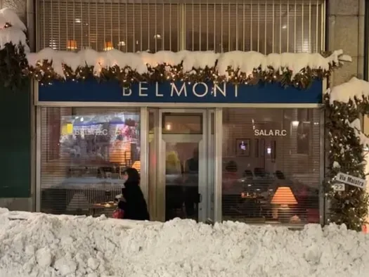 cafe Belmont in St-Moritz: terrace, bar, exterior, atmosphere, view