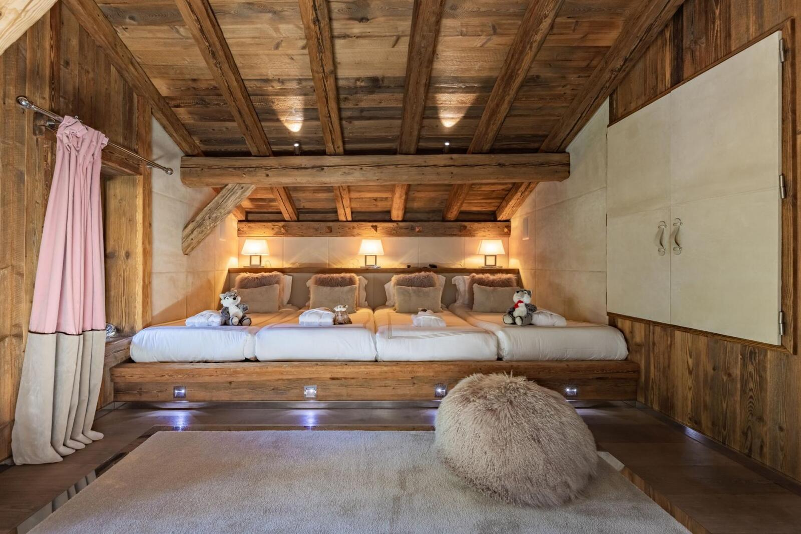 Kinderzimmer im Chalet in Megève für Familien und grosse Gruppen