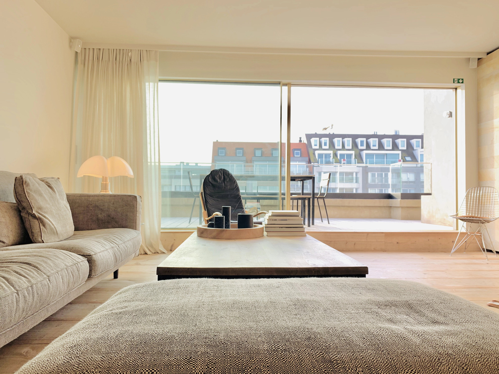 Interior detail of the duplex penthouse in Knokke