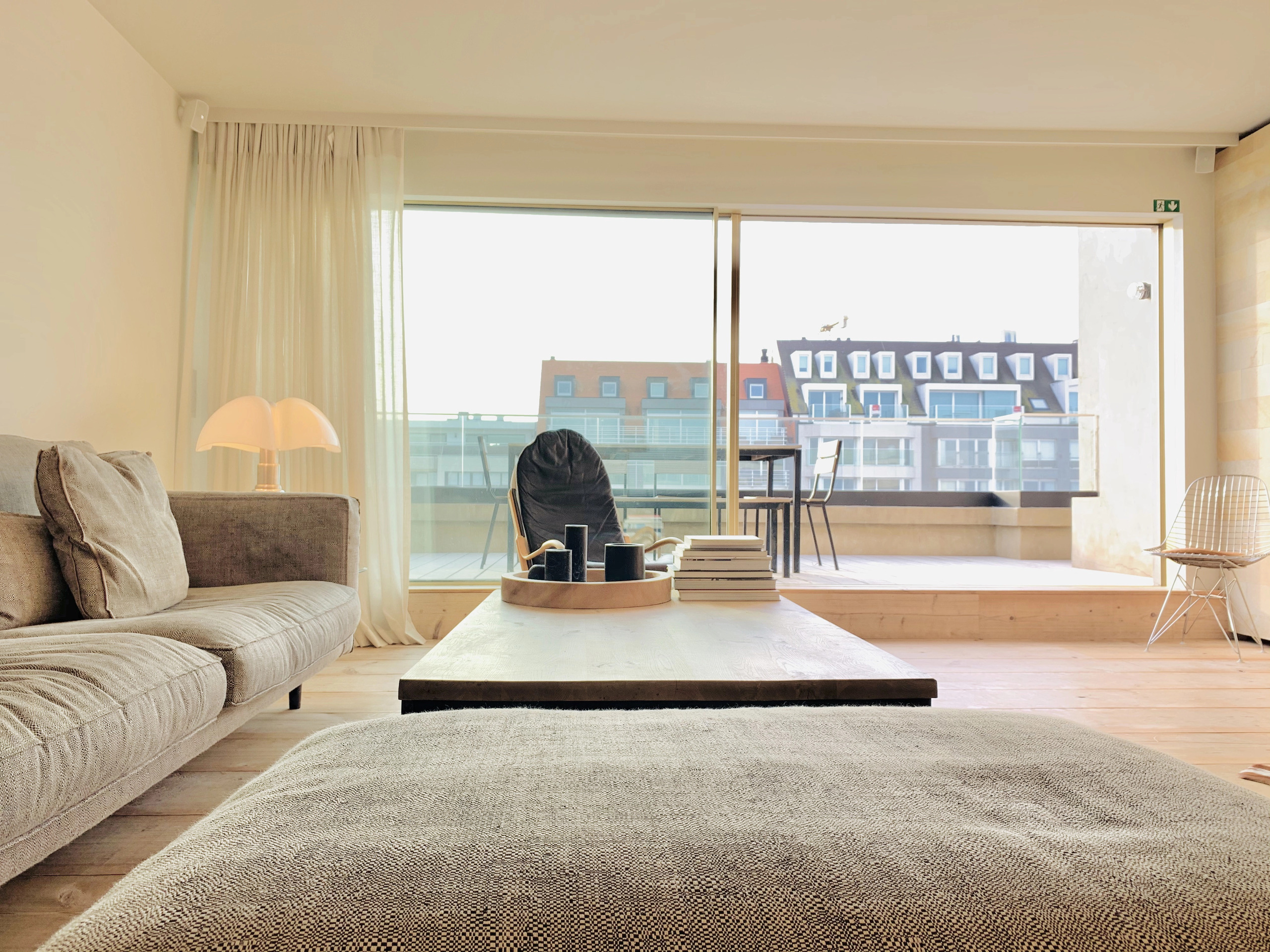 Interior detail in the duplex penthouse in Knokke