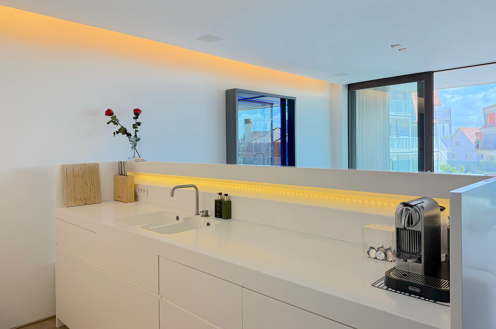Küche der Wohnung in Knokke, kurzer Weg zum Strand