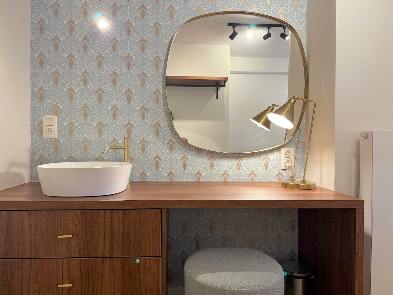 Slaapkamer van het penthouse in Knokke